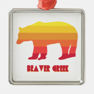 Beaver Creek Colorado Rainbow Bear Metal Tree Decoration