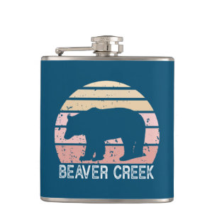 Beaver Creek Colorado Retro Bear Hip Flask
