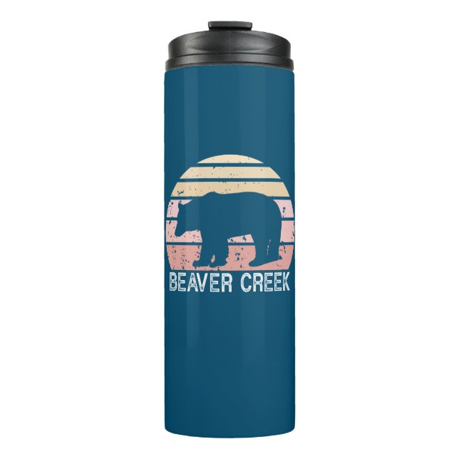 Beaver Creek Colorado Retro Bear Thermal Tumbler (Front)