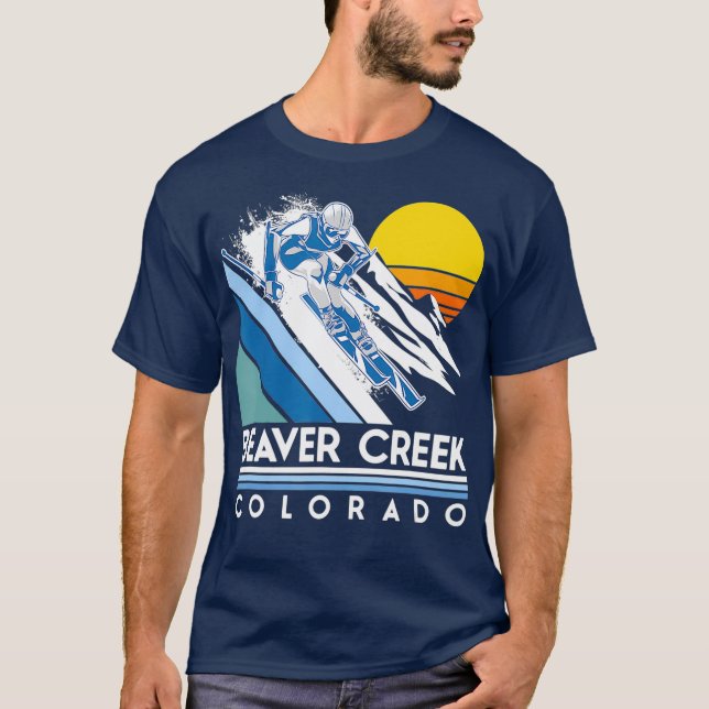 Beaver Creek Colorado Retro Ski T-Shirt (Front)