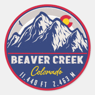 Beaver Creek Colorado Retro Sunset Souvenirs Classic Round Sticker
