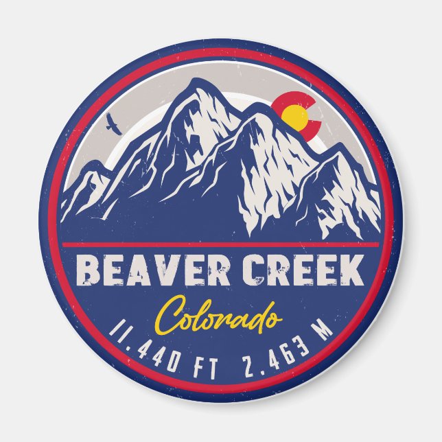Beaver Creek Colorado Retro Sunset Souvenirs Magnet (Front)