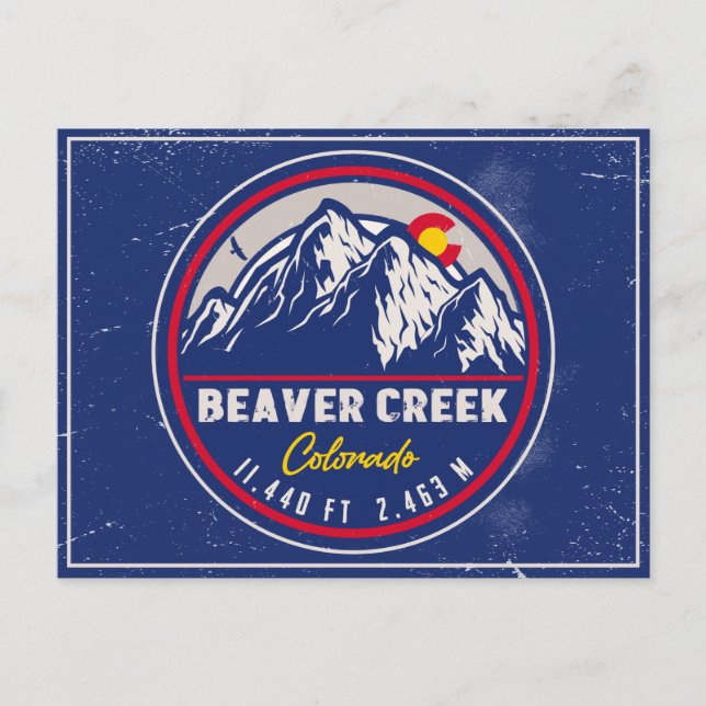 Beaver Creek Colorado Retro Sunset Souvenirs Postcard (Front)