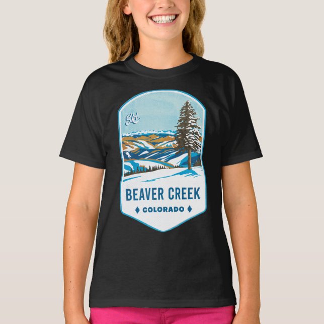 Beaver Creek Colorado Ski Badge T-Shirt (Front)