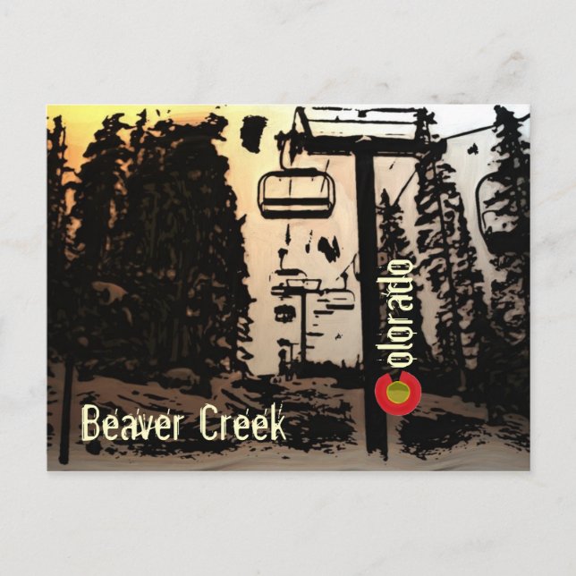 Beaver Creek Colorado ski lift postcard (Front)
