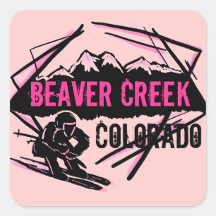 Beaver Creek Colorado ski pink stickers