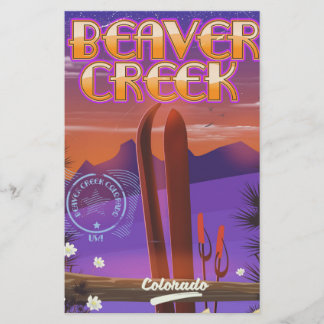Beaver creek Colorado ski poster Stationery