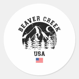 Beaver Creek Colorado Ski Resort Alpine Skiing Ame Classic Round Sticker
