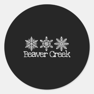 Beaver creek colorado skier skiing snowflakes ski classic round sticker