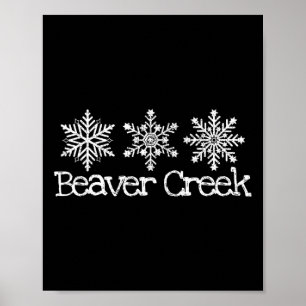 Beaver Creek Colorado Skier Skiing Snowflakes Ski Poster