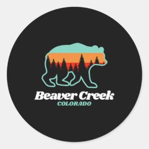 Beaver Creek Colorado Skiing Snowboarding Bear Classic Round Sticker