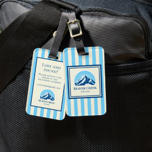 Beaver Creek Colorado stripes Mountain ski resort Luggage Tag