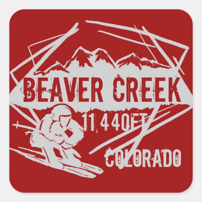 Beaver Creek red splash ski elevation stickers (Front)