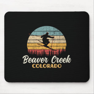 Beaver Creek Skiing Colorado Vintage Mountain Ski Mouse Mat
