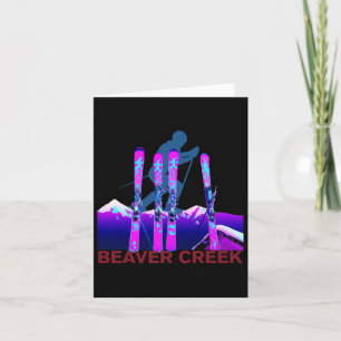 Beaver Creek Skiing Snowboarding Retro 90s Beaver  Card