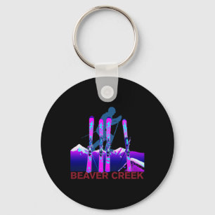 Beaver Creek Skiing Snowboarding Retro 90s Beaver Key Ring