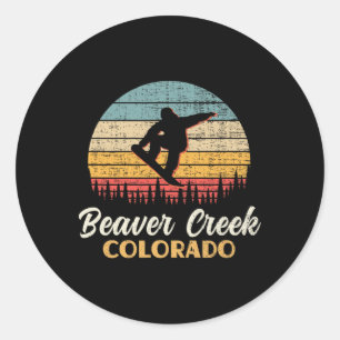 Beaver Creek Snowboarding Colorado Vintage Mountai Classic Round Sticker