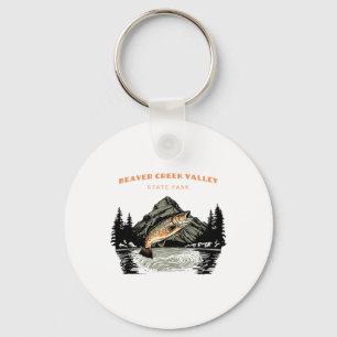 Beaver Creek Valley State Park Retro Vintage Fishi Key Ring