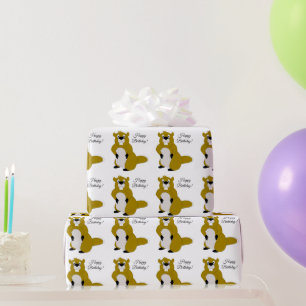 Beaver Design Birthday Present Wrapping Paper
