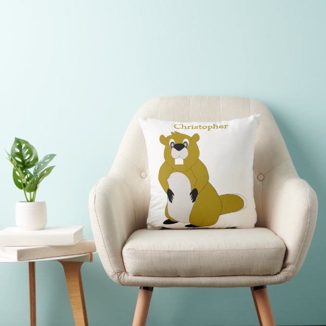 Beaver Design Personalised Cushion (Chair)
