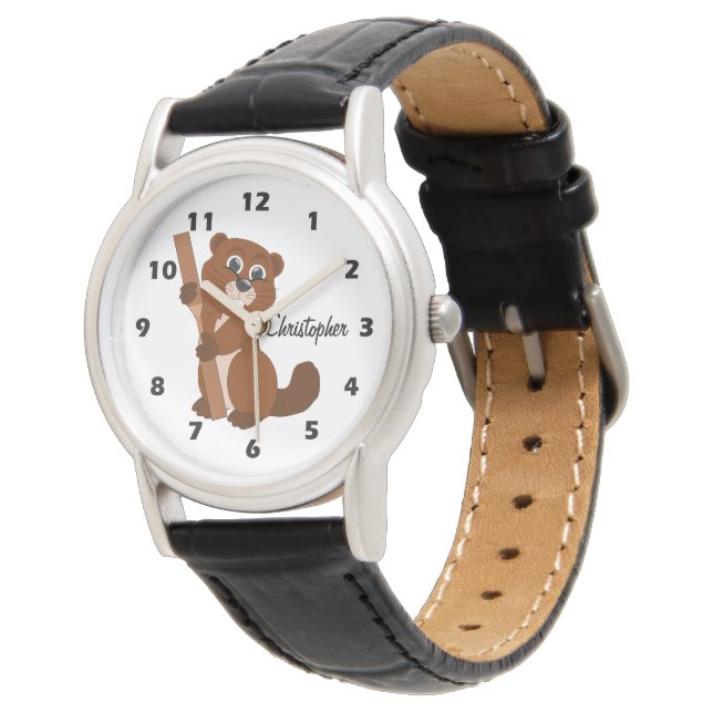 Beaver Design Personalised Watch (Angled)