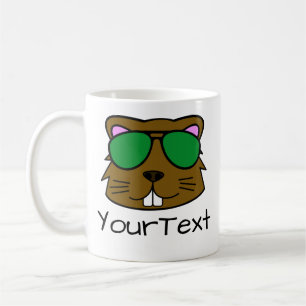 Beaver Doodle Face Personalised Coffee Mug