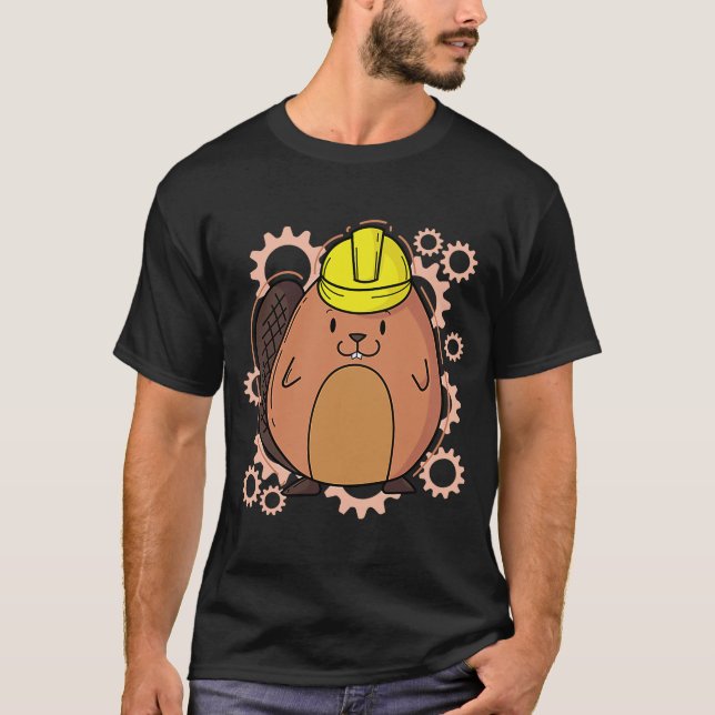 Beaver Engineer goes to Work T-Shirt (Front)
