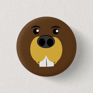 Beaver Face 3 Cm Round Badge