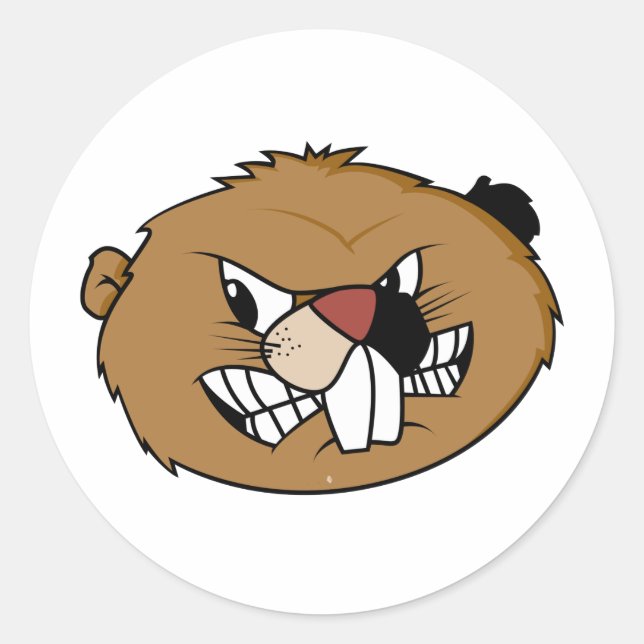 Beaver Face Classic Round Sticker (Front)
