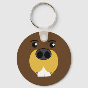 Beaver Face Key Ring