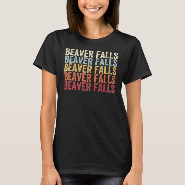 Beaver Falls Pennsylvania Beaver Falls PA Retro Vi T-Shirt (Front)