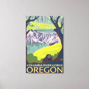 Beaver Family - Columbia River Gorge, Oregon Canvas Print