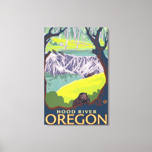 Beaver Family - Hood River, Oregon Canvas Print