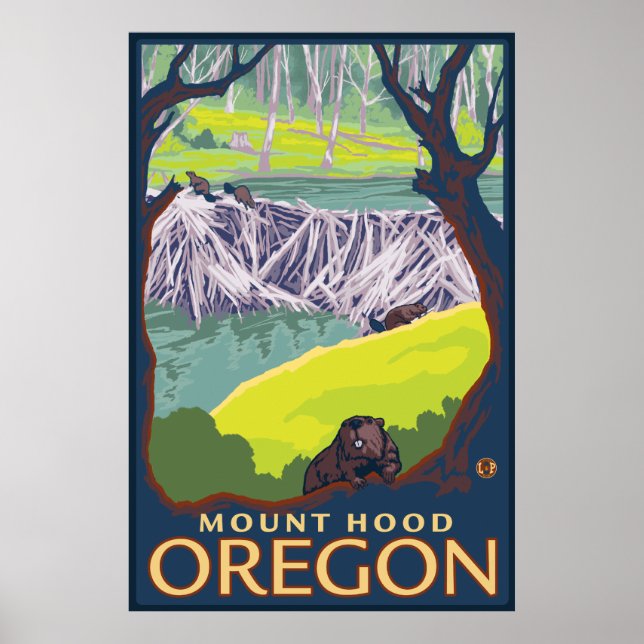 Beaver Family - Mount Hood, Oregon Poster (Front)