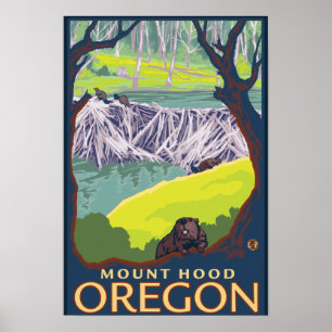Beaver Family - Mount Hood, Oregon Poster