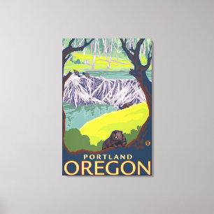Beaver Family - Portland, Oregon Canvas Print