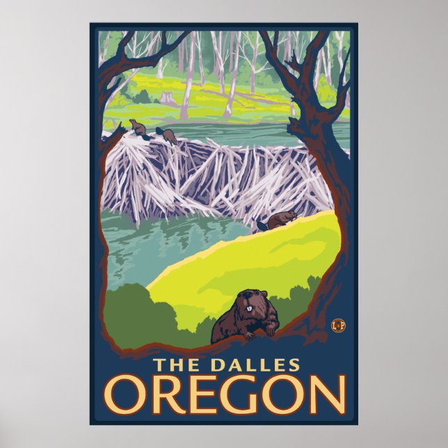 Beaver Family - The Dalles, Oregon Poster (Front)