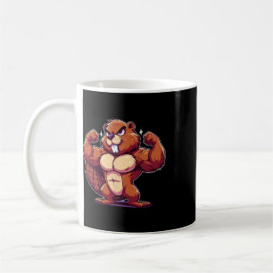 Beaver Flexing Muscles Fan Lover Bodybuilding Gym Coffee Mug