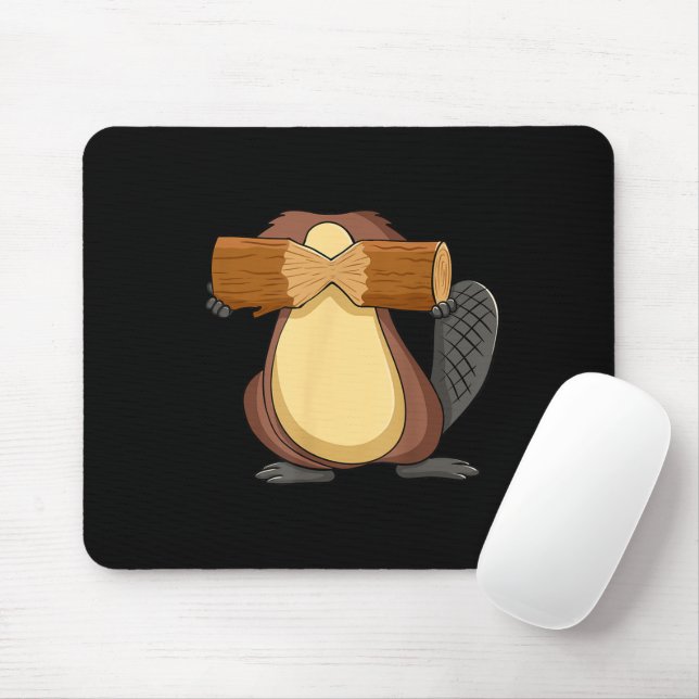 Beaver for Halloween Animal Cosplay Mouse Mat (With Mouse)