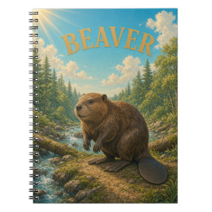 Beaver Forest Stream Watercolor GeoSaga Notebook