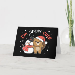 Beaver I'm Snow Cute Snowman Snow Pun Holiday Card