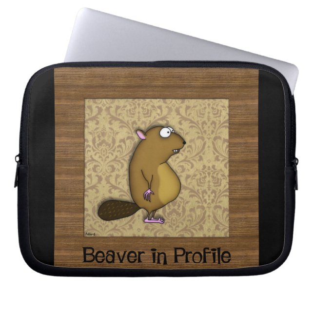 Beaver in Profile Laptop Sleeve (Front)