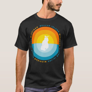 Beaver Island Michigan Graphic Sunset  T-Shirt