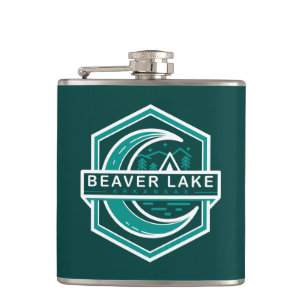 beaver lake arkansas moon hexa hip flask