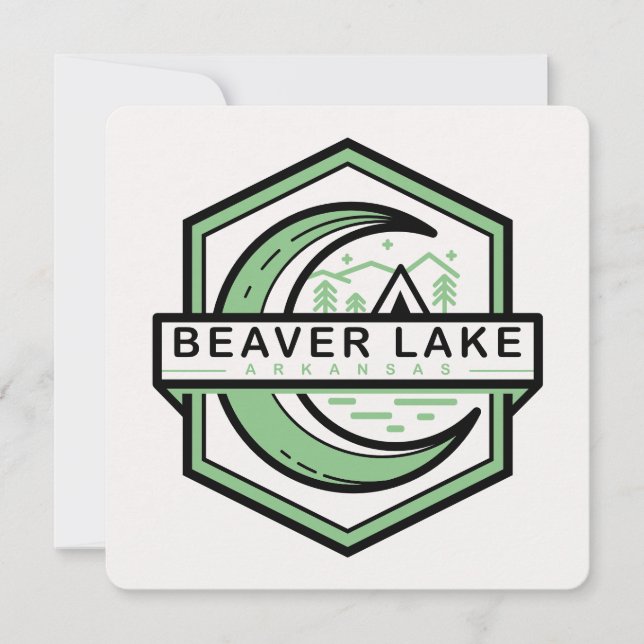 BEAVER LAKE Arkansas moon hexa Invitation (Front)