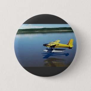 Beaver, landing on river 6 cm round badge
