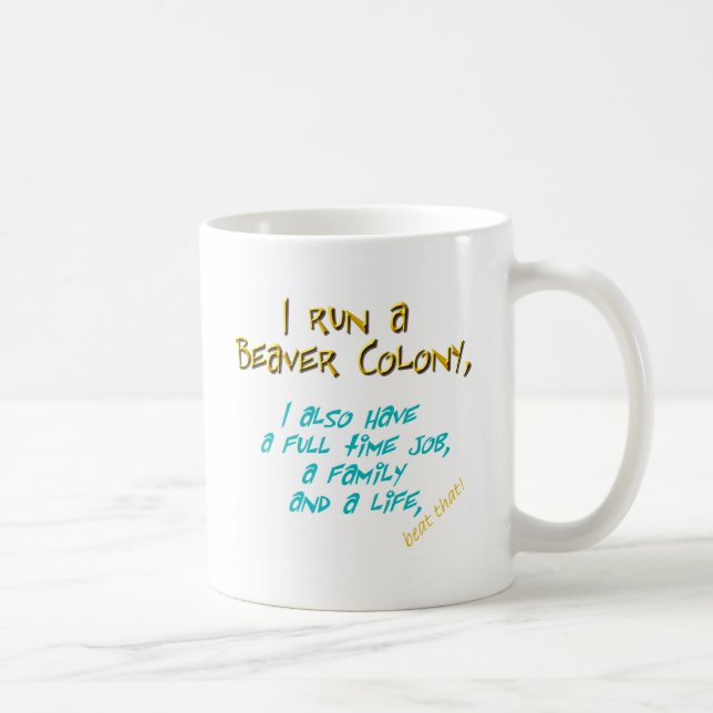 beaver leader turquoise coffee mug (Right)