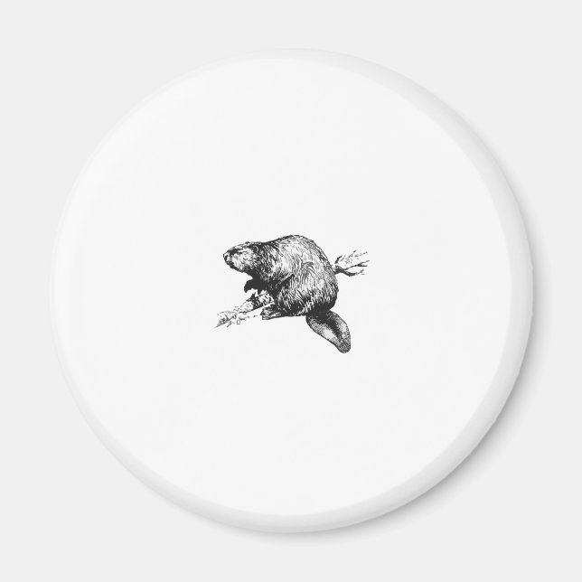 Beaver Line Art Logo Magnet (Front)