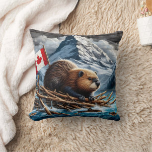 Beaver Lodge by Snowy Mountains Cushion