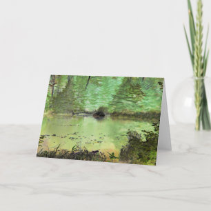 Beaver Lodge II: Digitally Transformed Forest Pond Card